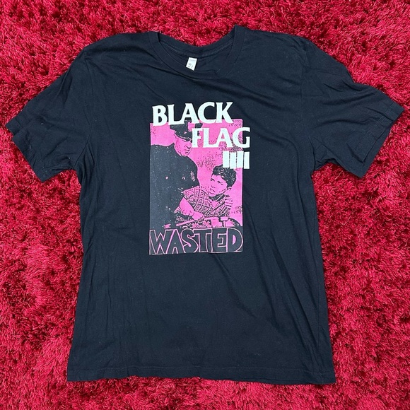 Band Tee Other - Black Flag Wasted Merch Tour Album Art Shirt Black XL